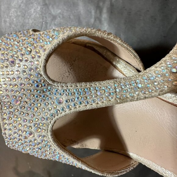 Betsey Johnson size 5.5 high Heels Aura shoes Crystal Rhinestone - Picture 9 of 10